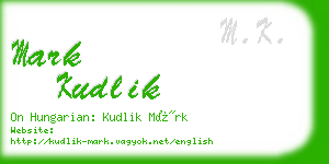mark kudlik business card